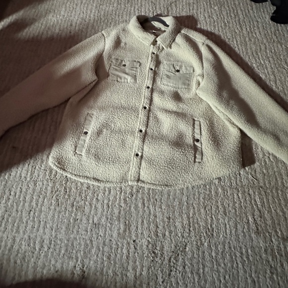 Goodfellow & Co, white fuzzy jacket/shacket. Men’s 2X - Picture 2 of 3